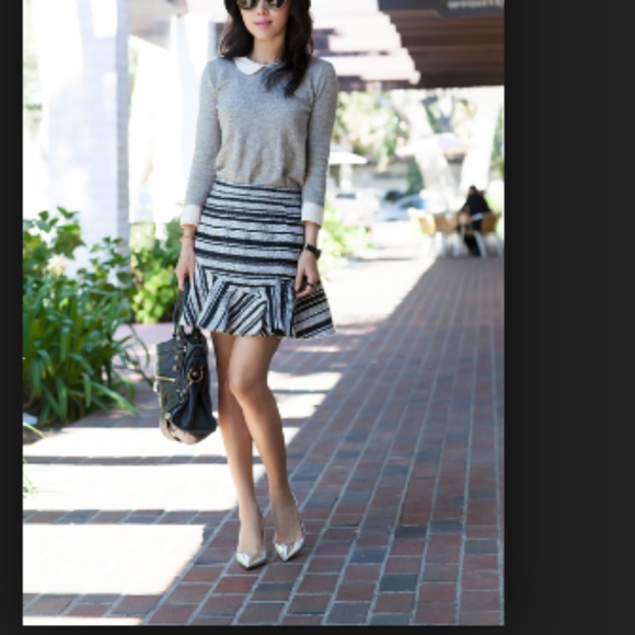 J.Crew Factory Peter Pan Collar Tee Gray Top - Picture 2 of 8